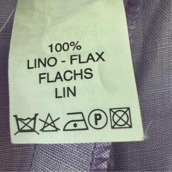 Wide Leg Pants Teatro Dei Sogni Linen Lavender Size 14 - Picture 10 of 12